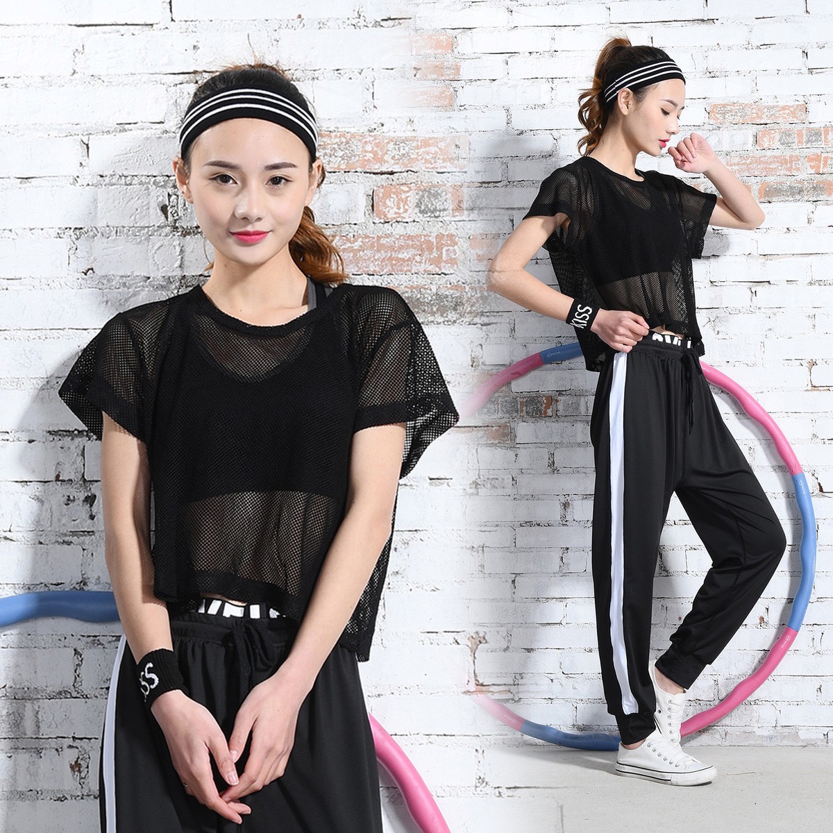 Áo Crop Top Lưới Nữ Mặc Ngoài Áo Bra