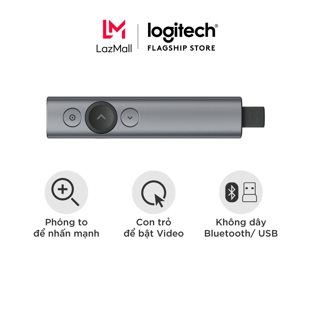 Bút trình chiếu cao cấp Logitech Spotlight - Đèn laze kỹ thuật số