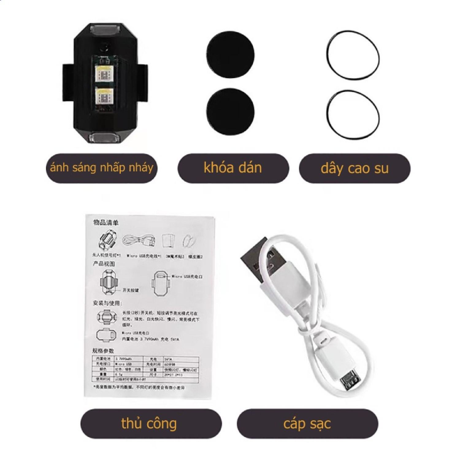 Đèn LED nhấp nháy gắn đuôi xe máy cảnh báo