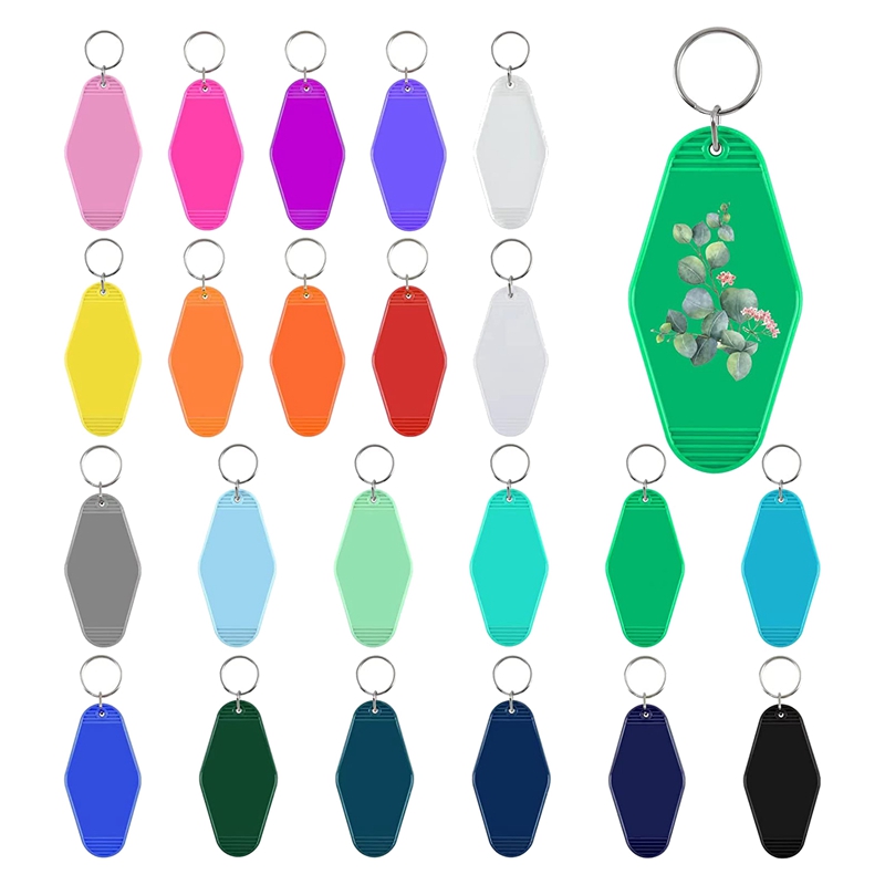 1set vintage colorful motel keychain blank hotel key tag for vinyl