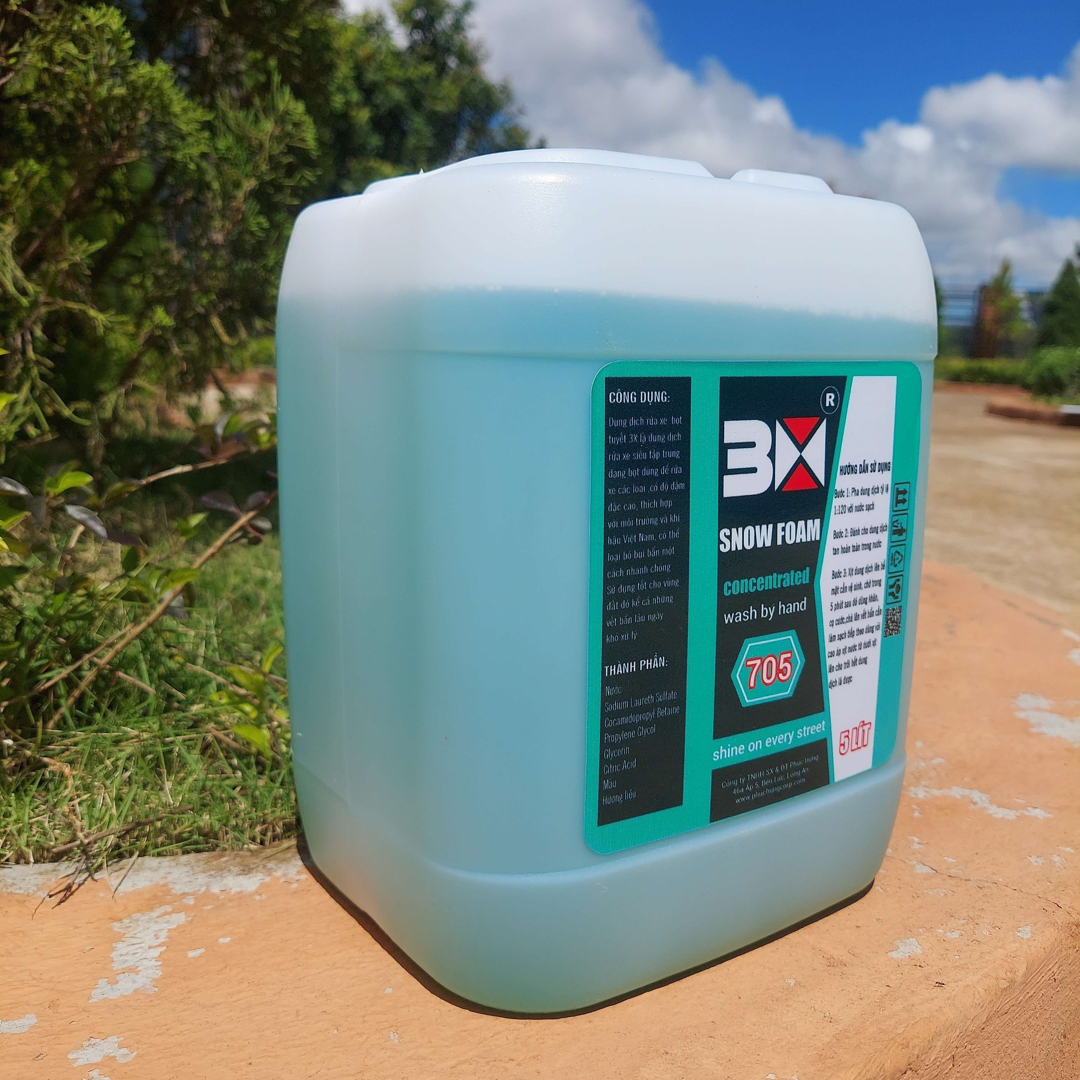 ( CAN 5 LÍT ) CAN BỌT TUYẾT RỬA XE ĐẬM ĐẶC 3X 705 5 LÍT