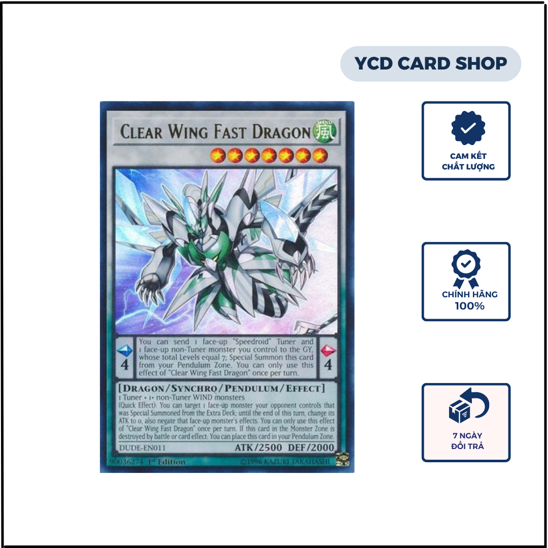 Thẻ bài yugioh chính hãng Clear Wing Fast Dragon – Ultra Rare