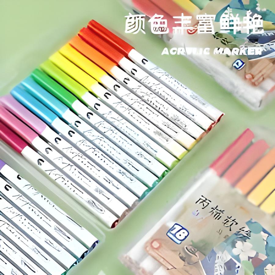 Bộ màu Acrylic Marker 12 màu vẽ trên các chất liệu đa dạng