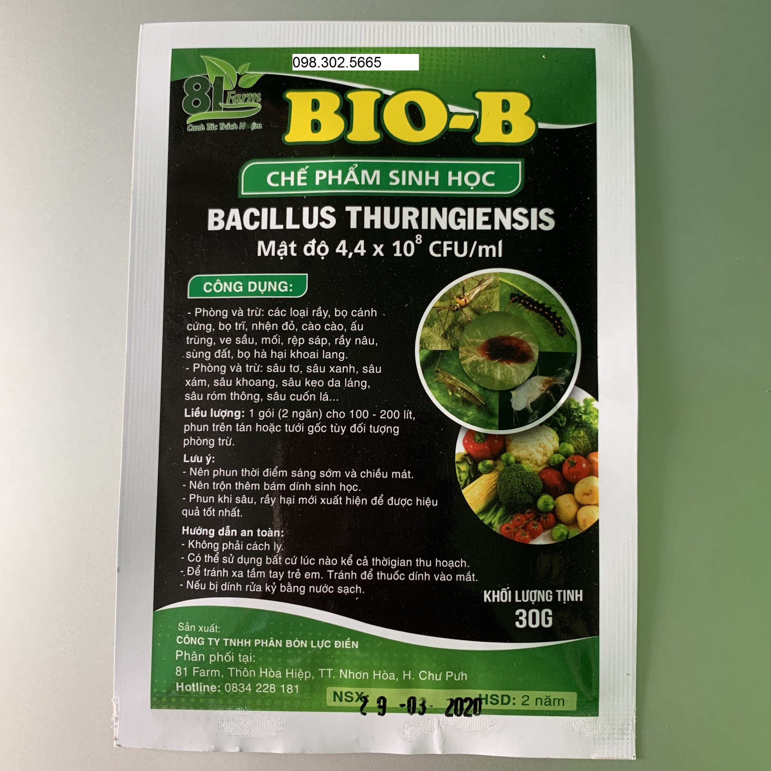 Chế phẩm sinh học Bio-b diệt côn trùng gói 30g
