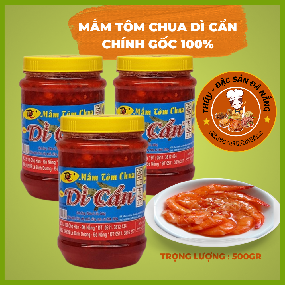 Mắm Tôm Chua Dì Cẩn Đà Nẵng hũ 500gr