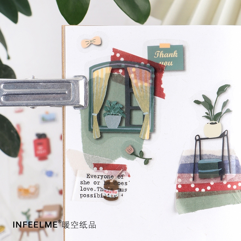 [HCM]Set 2 tấm sticker đồ vật xinh xắn (Hàng có sẵn)