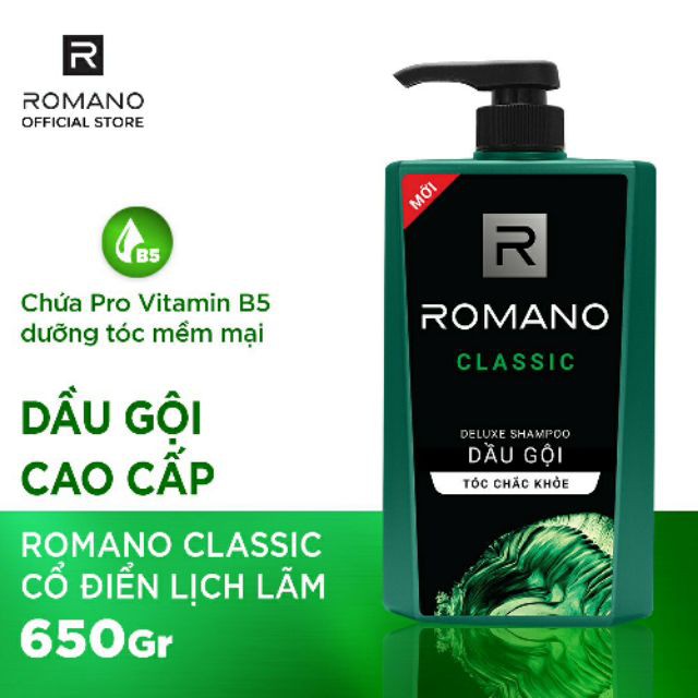 [HCM]Dầu Gội Romano Classic 650g