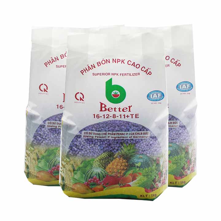 Better tím 1kg Phân bón NPK 16-12-8-11 TE