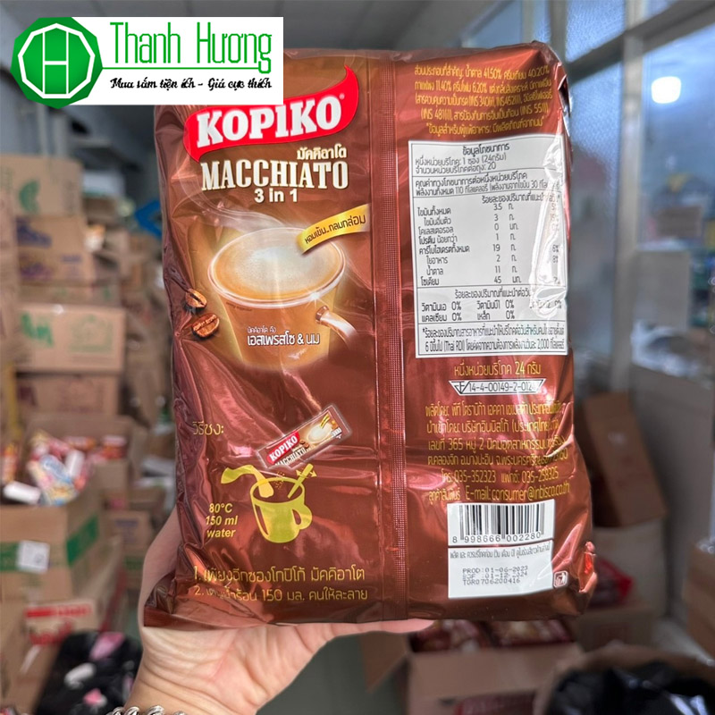 Cà phê sữa Macchiato hòa tan 3 in1 Kopiko Thái lan