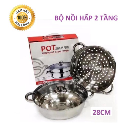 Nồi inox 2 tầng pot co giá hấp