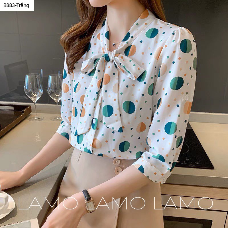 ÁO SƠ MI NỮ LỤA MANGO PHỐI NƠ -B883