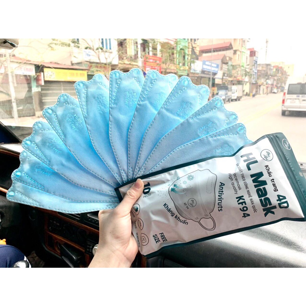 (10 cái) Khẩu Trang Cá 4D Mask Đủ Màu KF94 Hàn Quốc
