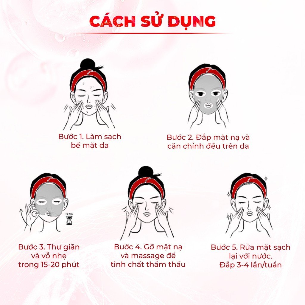 Combo 10 Mặt Nạ Tranexamic Acid Mờ Thâm Đỏ, Sạm Nám 23ml/miếng