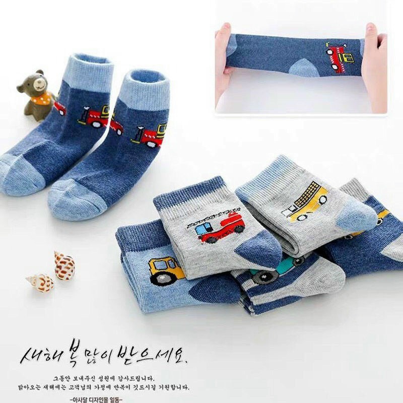[HCM]Combo 5 đôi tất hình ô tô cho bé TAT008