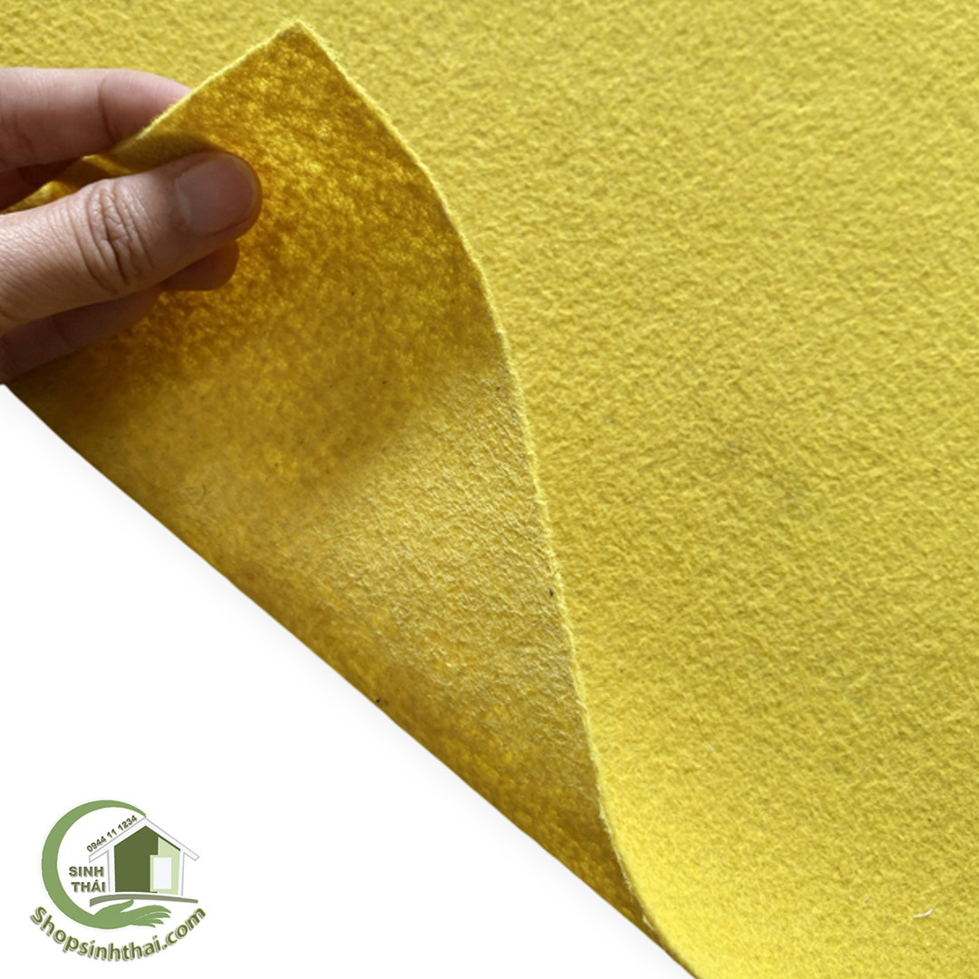 Thảm nỉ lót trải sàn màu vàng - 1m²