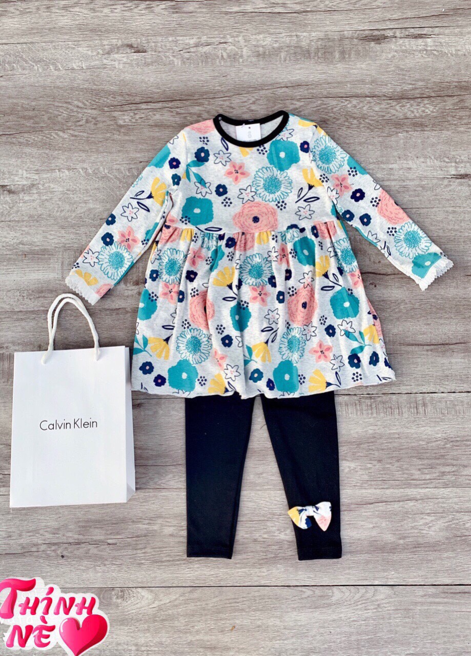 Đầm bé gái + quần legging từ 9kg - 18kg