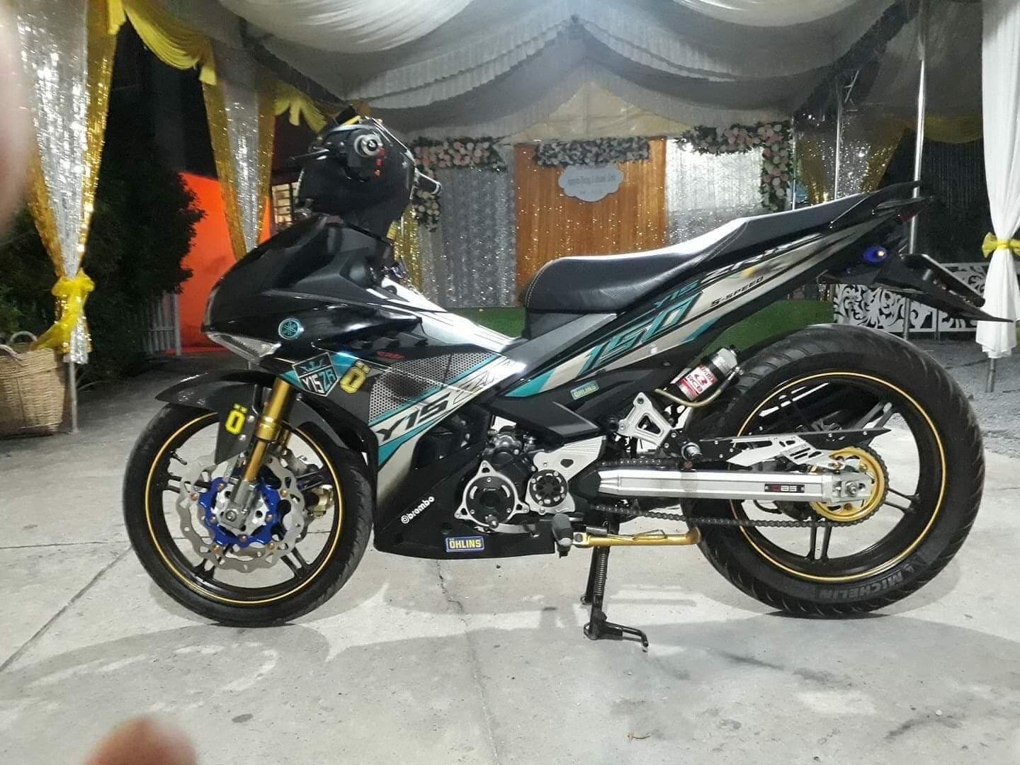 Tem exciter 150 crom xanh ngọc bạc