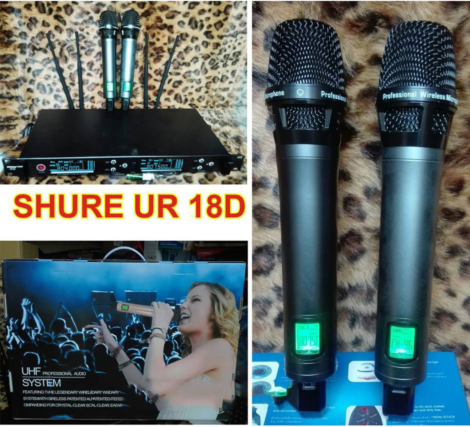 Micro không dây hát karaoke giá rẻ - bộ 2 micro karaoke không dây shure ur18d khả năng chống hú cao, tránh nhiễu sóng tuyệt đối, âm thanh chắc khỏe, hát lớn cao không bị đuối giọng, có khả năng thu phát sóng xa rộng