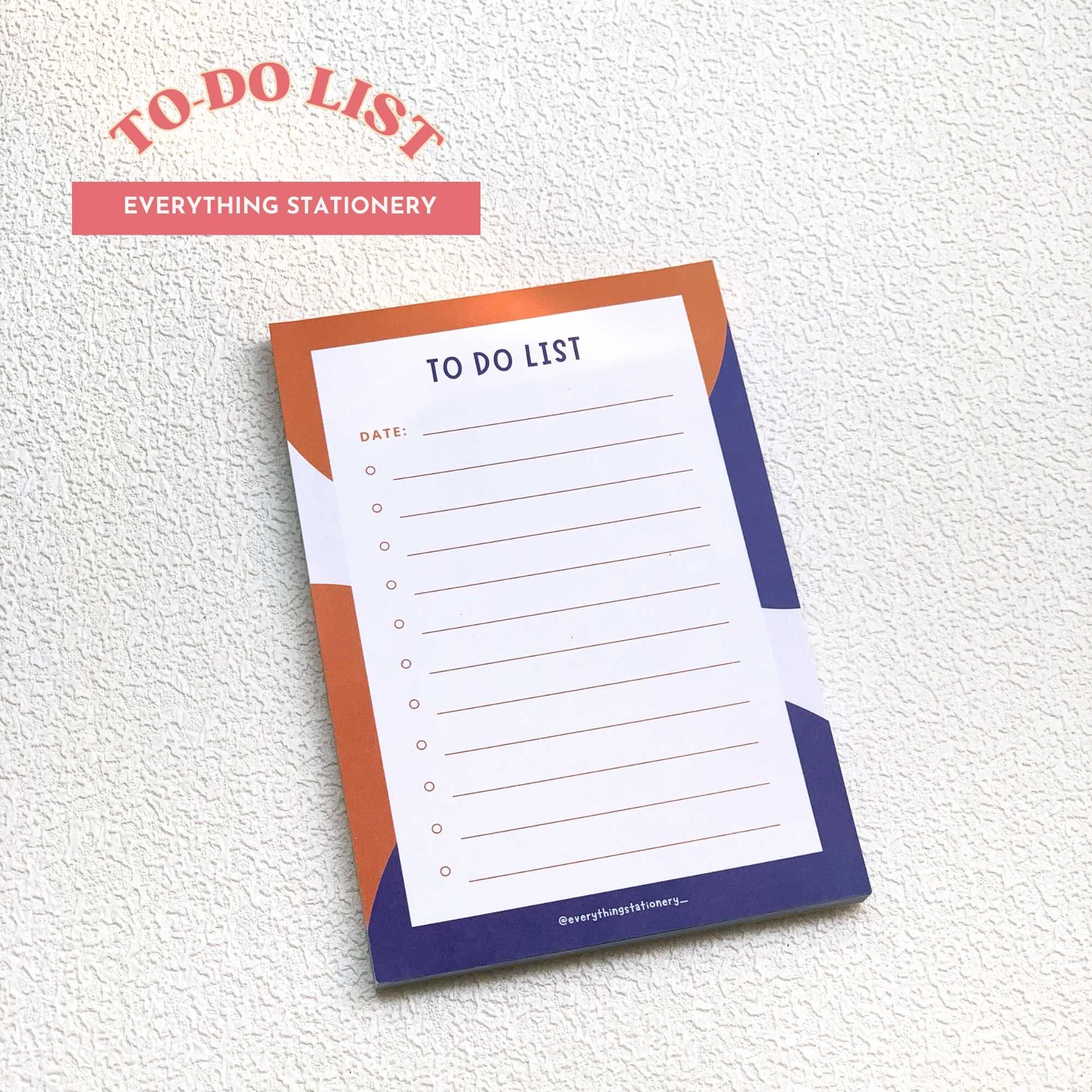 Blue Orange Minimalism To Do List | Everything Stationery