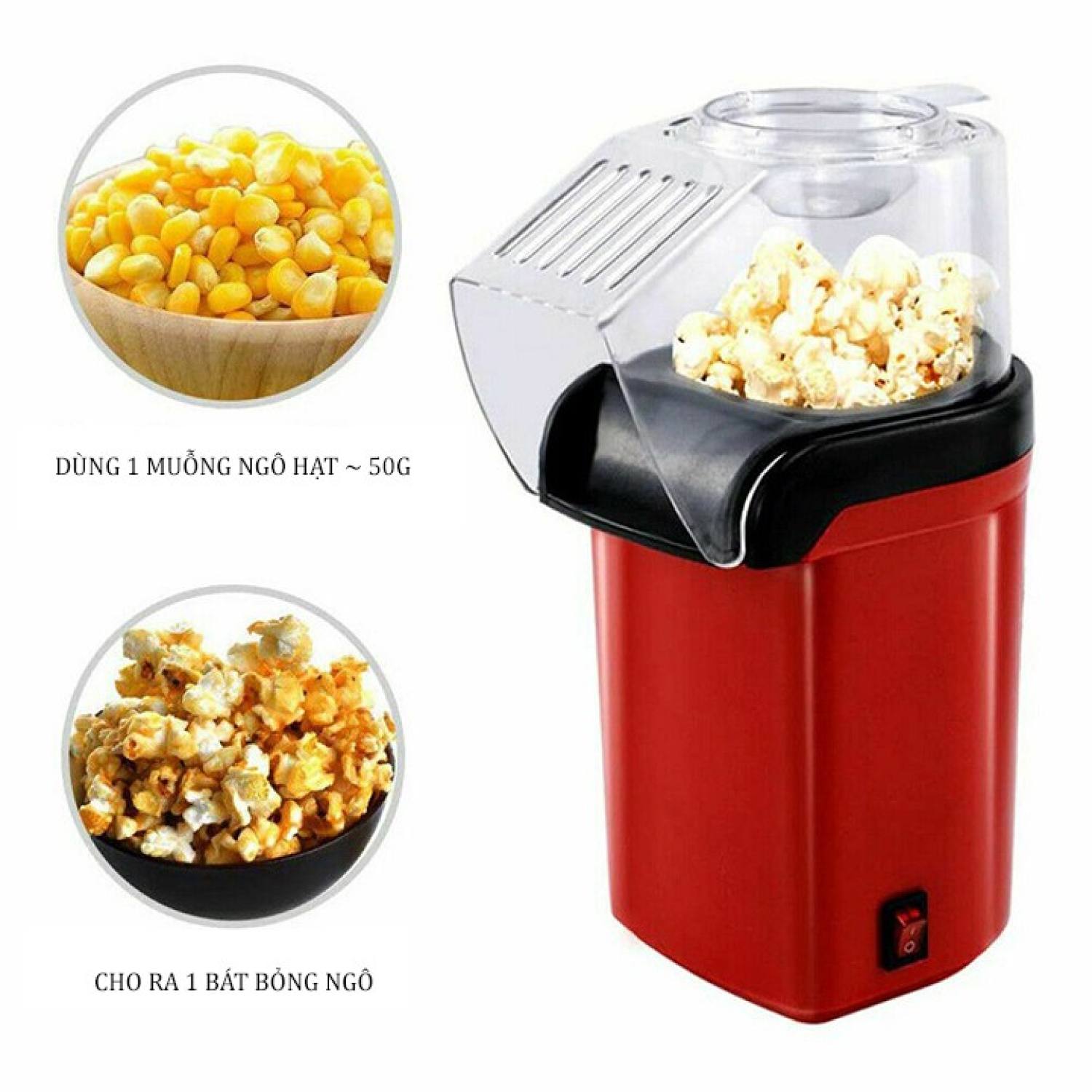Máy làm bỏng ngô ( Máy làm Bắp rang bơ ) gia đình mini