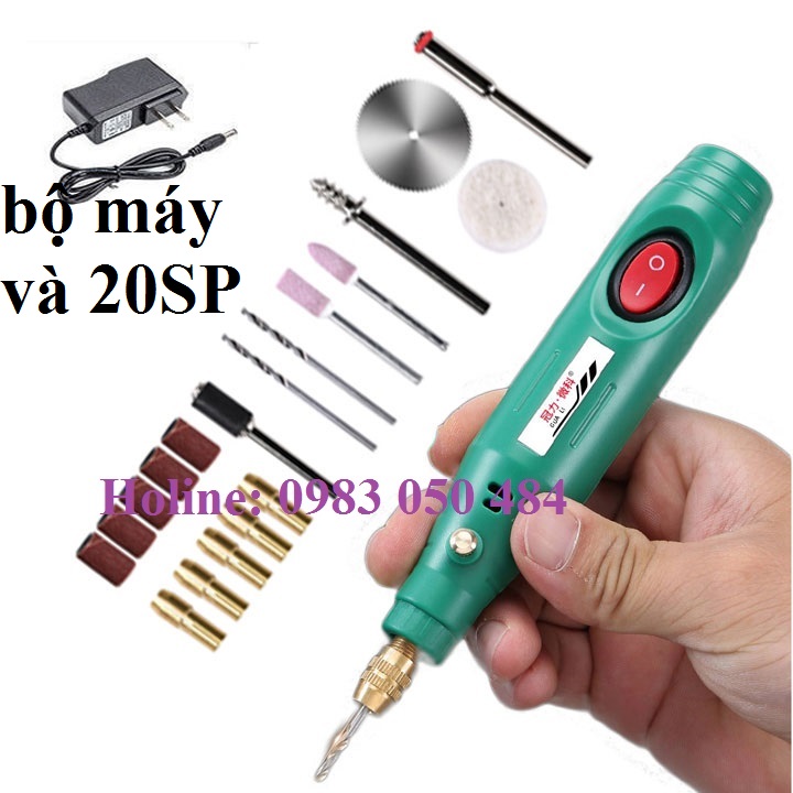 Máy mài mini cầm tay siêu mạnh - máy khoan cắt cầm tay mini 12v full phụ kiện có cả đĩa cắt gỗ k001-19