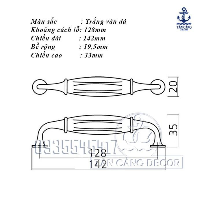 Tay Nắm Sứ Cổ Điển 36 - KT : 14.2cm