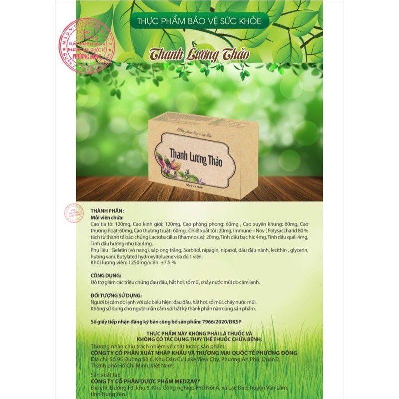 Thanh Lương Thảo – Hỗ Trợ Giảm Các Triệu Chứng Do Cảm Lạnh.