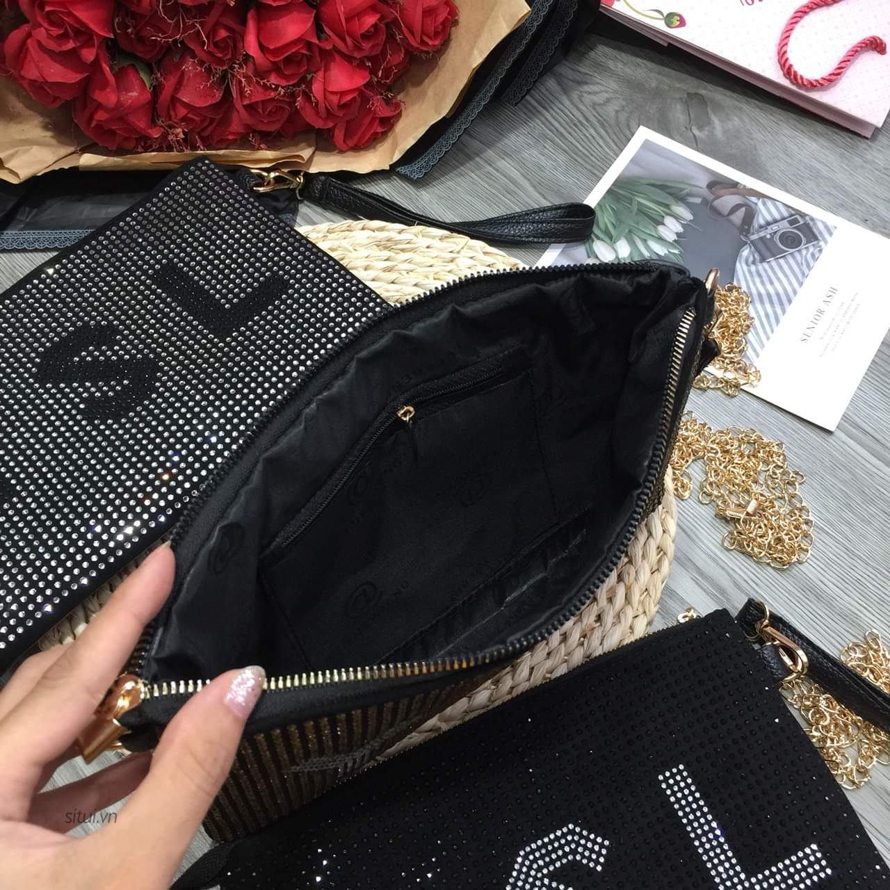 Clutch Thời Trang Nữ Đính Ngọc 3M43