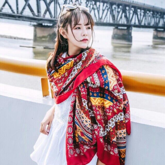 Khăn choàng Boho khăn thổ cẩm đa năng