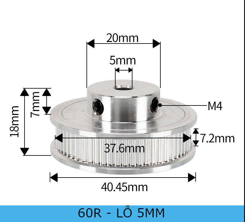 Puly bánh răng đồng bộ - ròng rọc truyền động dây curoa mini GT2 - MixASale