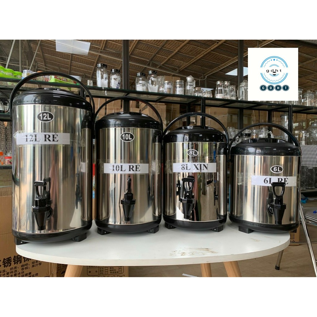 Bình ủ trà vòi đá nóng lạnh inox 304 các cỡ 6l, 8l , 10l, 12l
