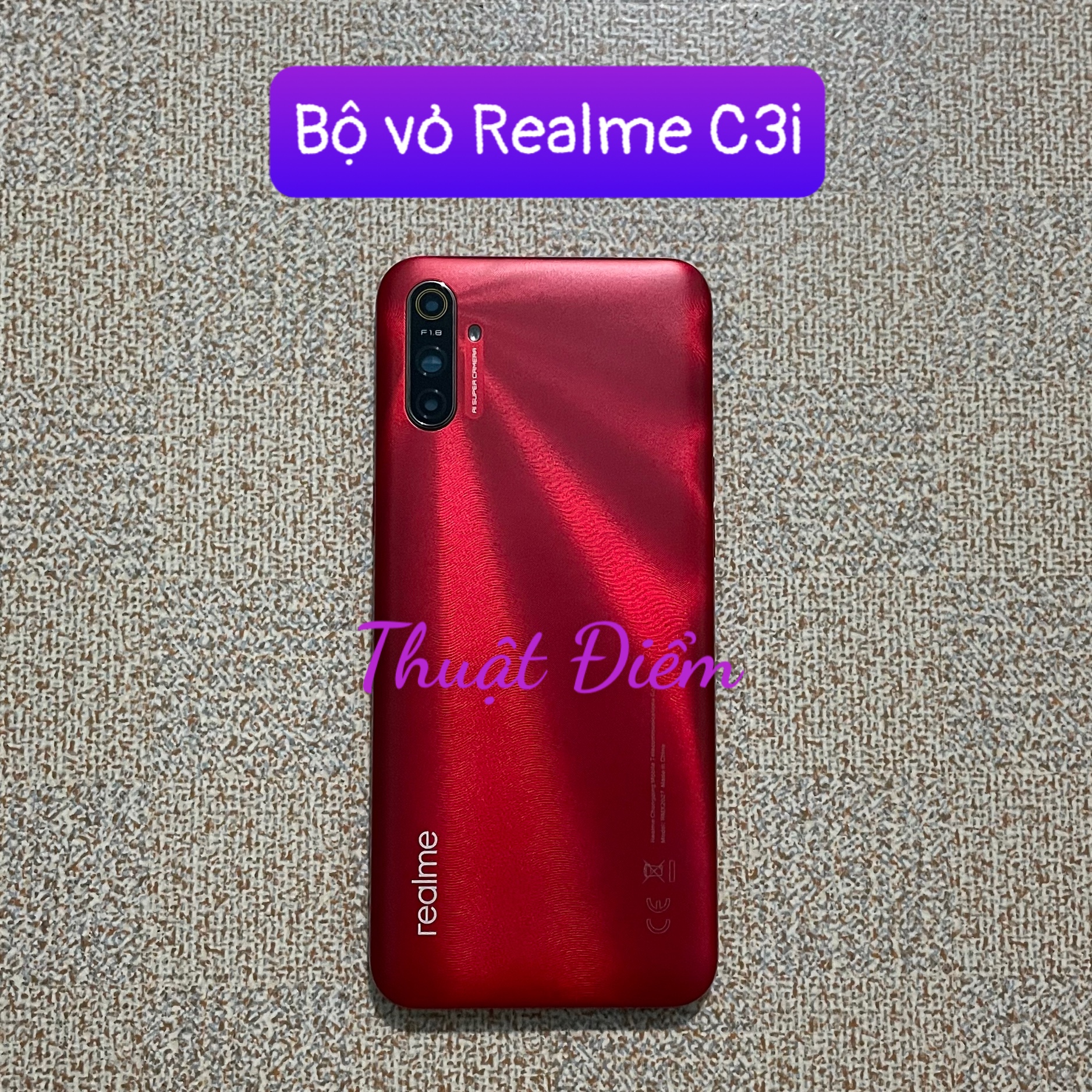 bộ xương vỏ Realme C3i (kèm cụm kính camera)