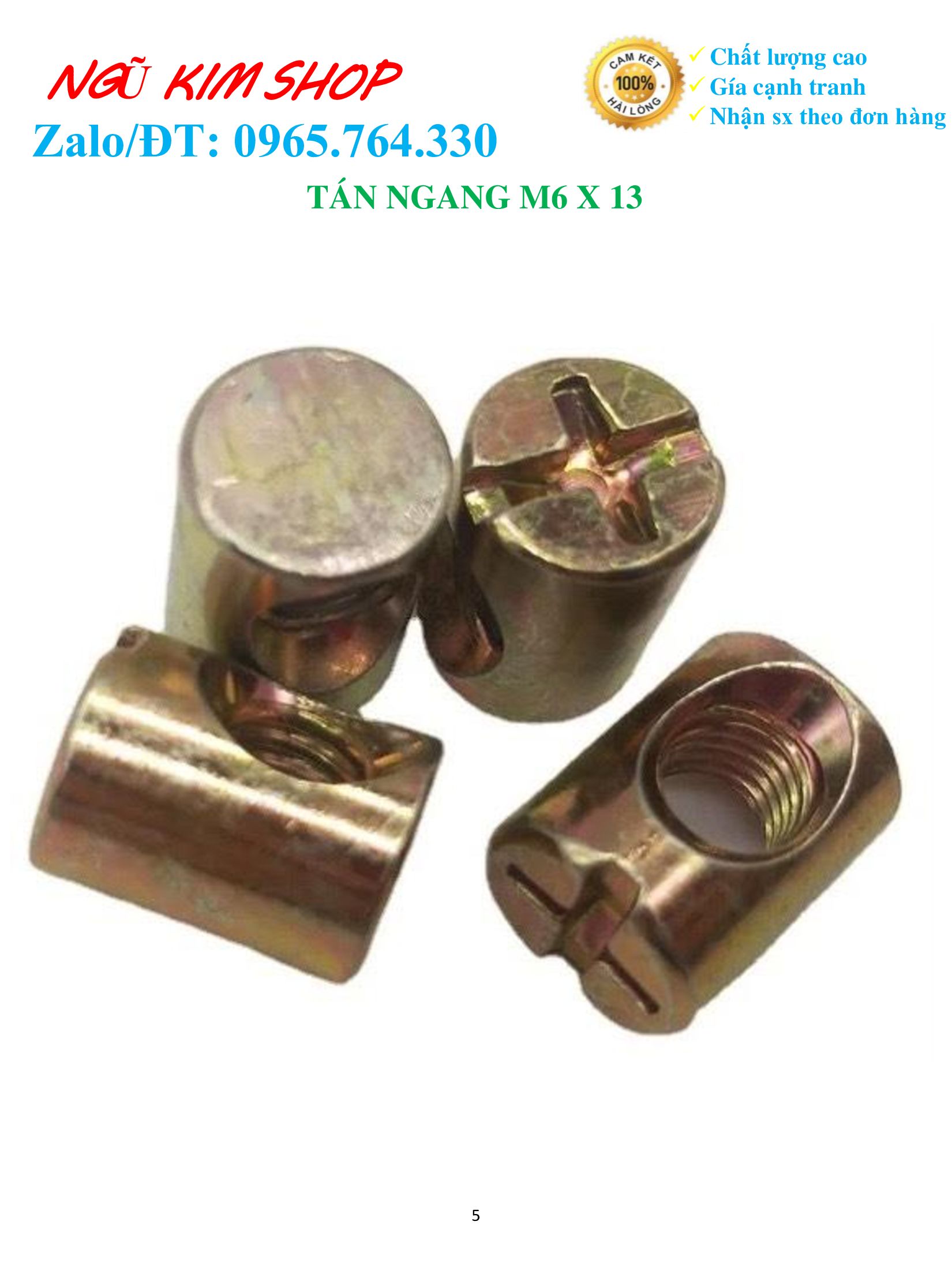 TÁN NGANG M6 x 13 _ ỐC TÁN NGANG