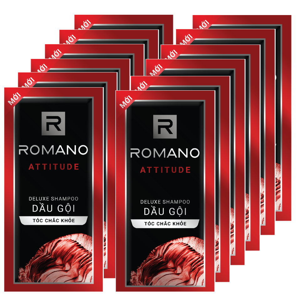 Set 12 gói dầu gội Romano 5g