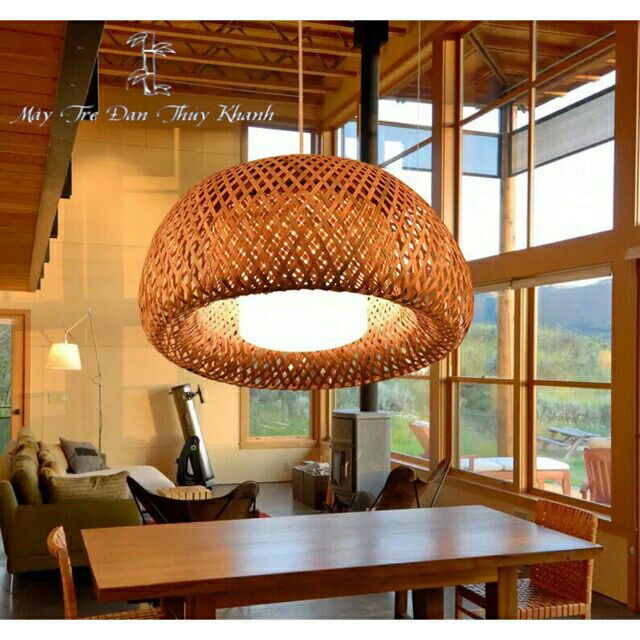 Đèn mây tre dạng nấm 45*25cm (0978945425)