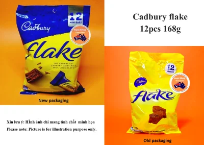Chocolate Cadbury Flake Share bag 168 gram - Socola Úc Flake Cadbury Australia - OZ - Aust Shop Chocolate