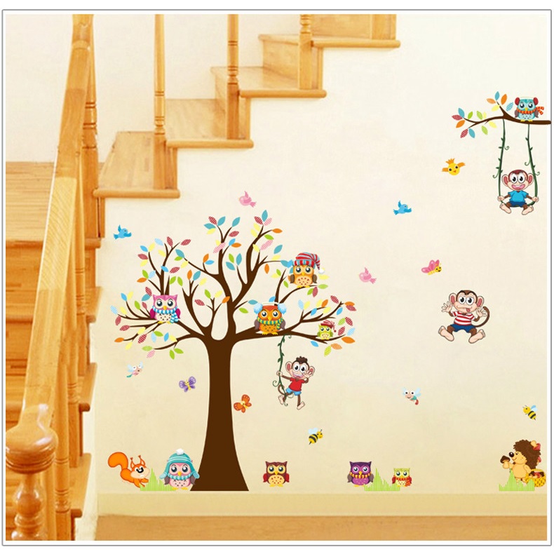 Decal dán tường trang trí phòng bé yêu Vườn thú Amyshop số 9 DB085 Decal Amyshop