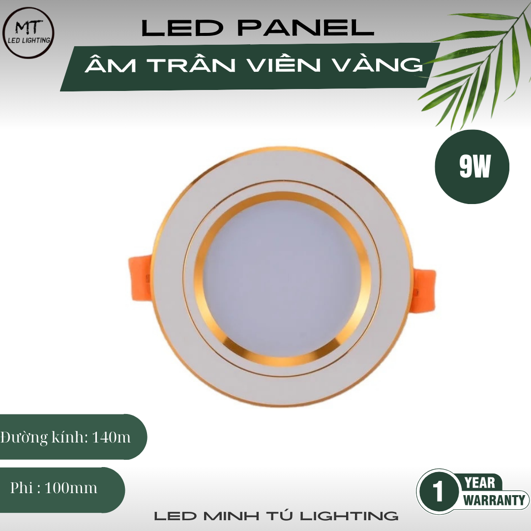 Đèn Âm Trần 7W  3 chế độ- Viền Vàng/Viền Bạc