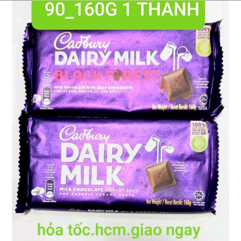 5 loại socola sữa (90 160 gr) CADBURY DAIRY MILK
