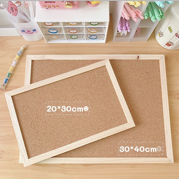 📌Bảng bần khung gỗ/bảng ghim note/ảnh [tặng kèm ghim]
