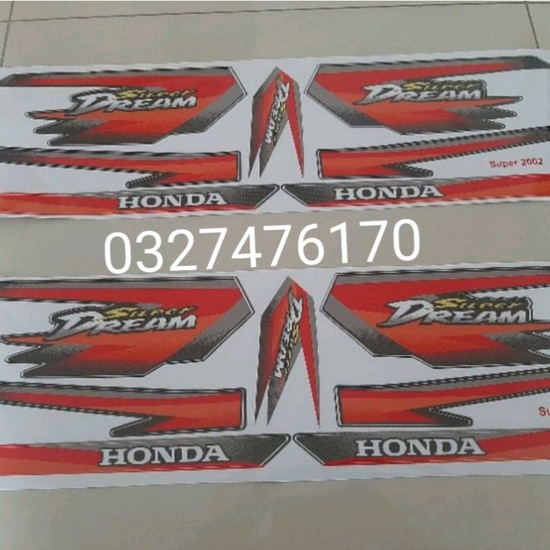 Bộ tem decal xe Super Dream việt 2001 màu đỏ đẹp