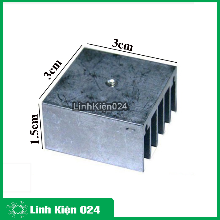 Tản nhiệt nhôm 3x3x1.5cm làm mát thiết bị điện tử led, ic, ram, chip, cpu,…