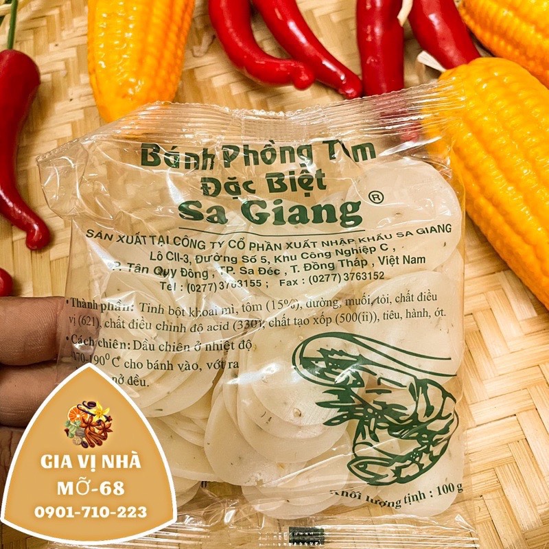 Bánh phồng tôm sa giang xanh gói 100gr- 500gr