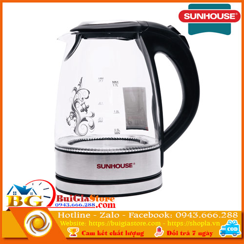 Ấm siêu tốc thủy tinh Sunhouse SHD1217