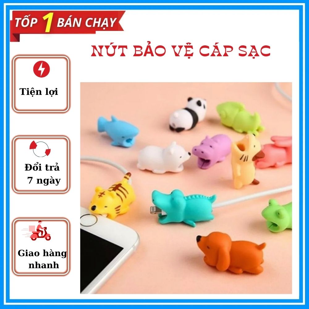 Nút bảo vệ đầu sạc cáp hình thú đáng yêu (Hình ngẫu nhiên)