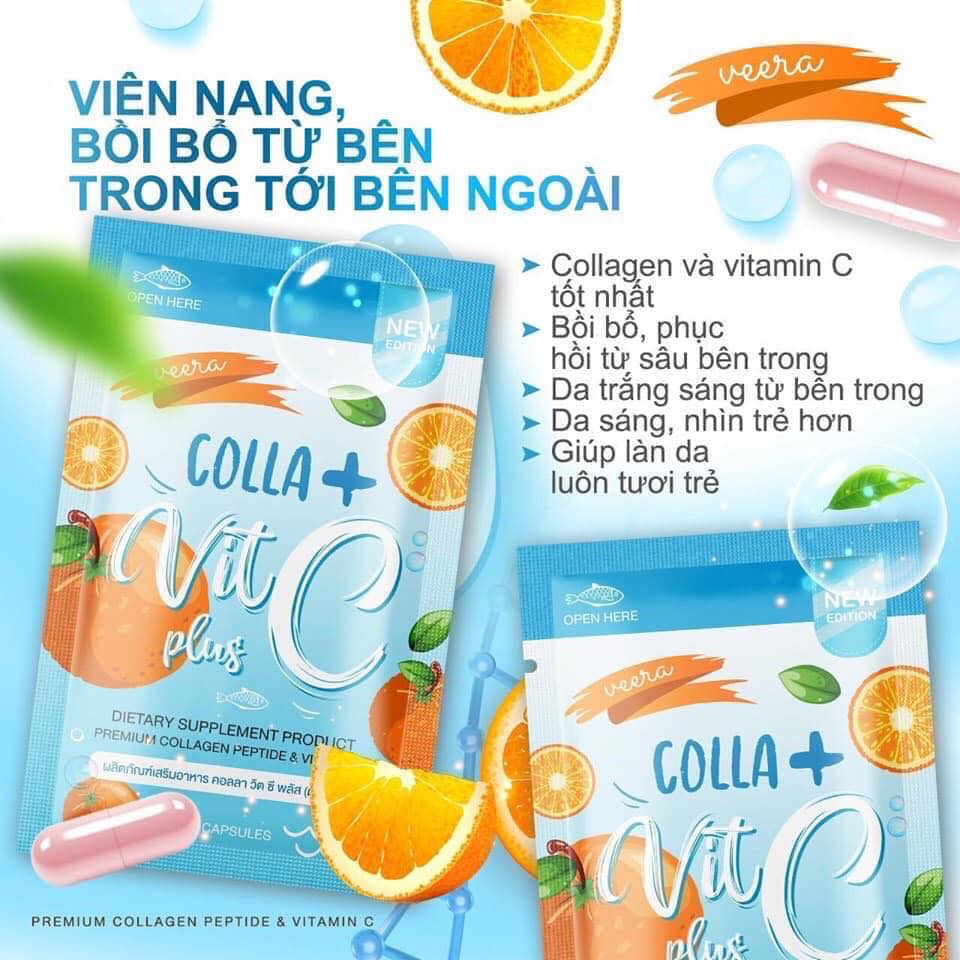[HCM]Viên uống trắng da collagen COLLA VIT C PLUS THÁI LAN (gói 60 viên)