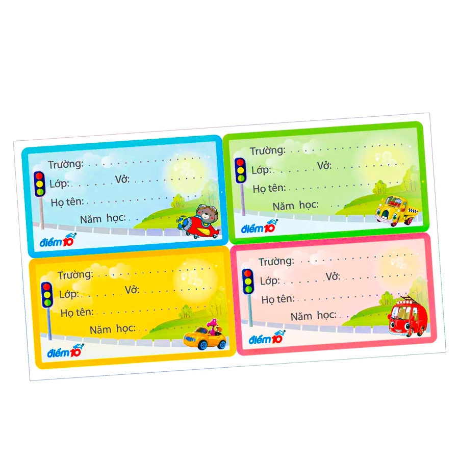 (5 Xấp 80 Cái) Nhãn vở học sinh Điểm 10 Thiên Long TP-NBL02