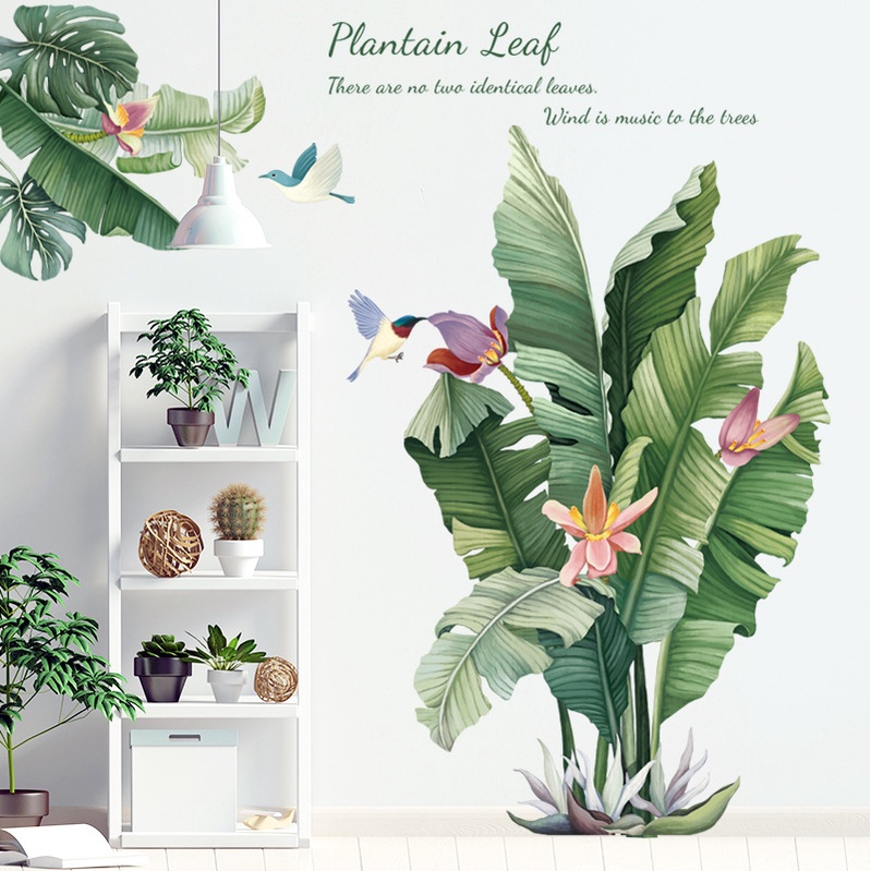 Decal dán tường cây chuối phong cách Bắc Âu