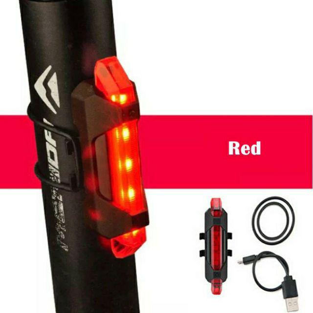 Pvn60186 đèn hậu xe đạp 5 led sạc usb gắn đuôi xe siêu sáng