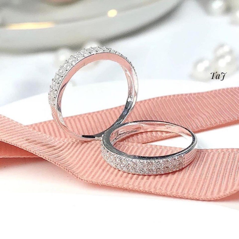 Nhẫn nữ 2 hàng đá nhỏ , hàng dầy dặn chuẩn bạc ta ( ảnh thật ) - THJ Cam kết bạc chuẩn, giá tốt kèm bảo hành